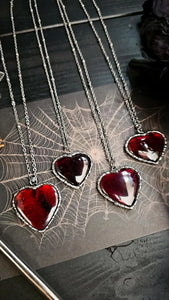 Heart Garnet Charm Pendant