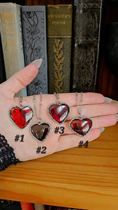 Heart Garnet Charm Pendant