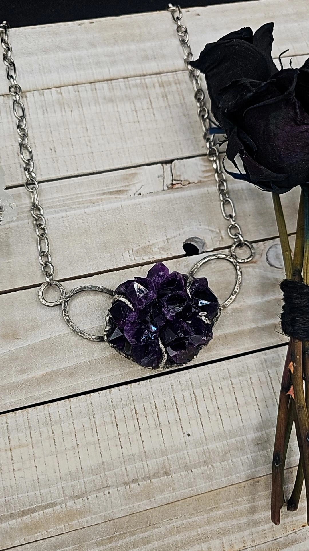 Amethyst Flower Pendant