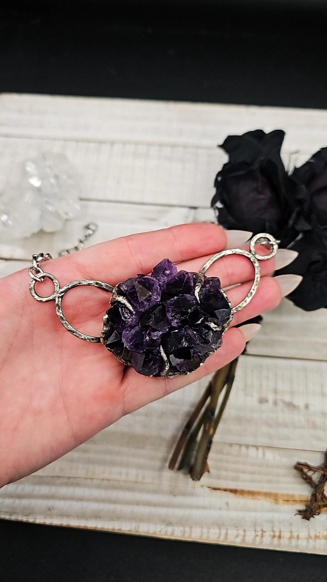 Amethyst Flower Pendant