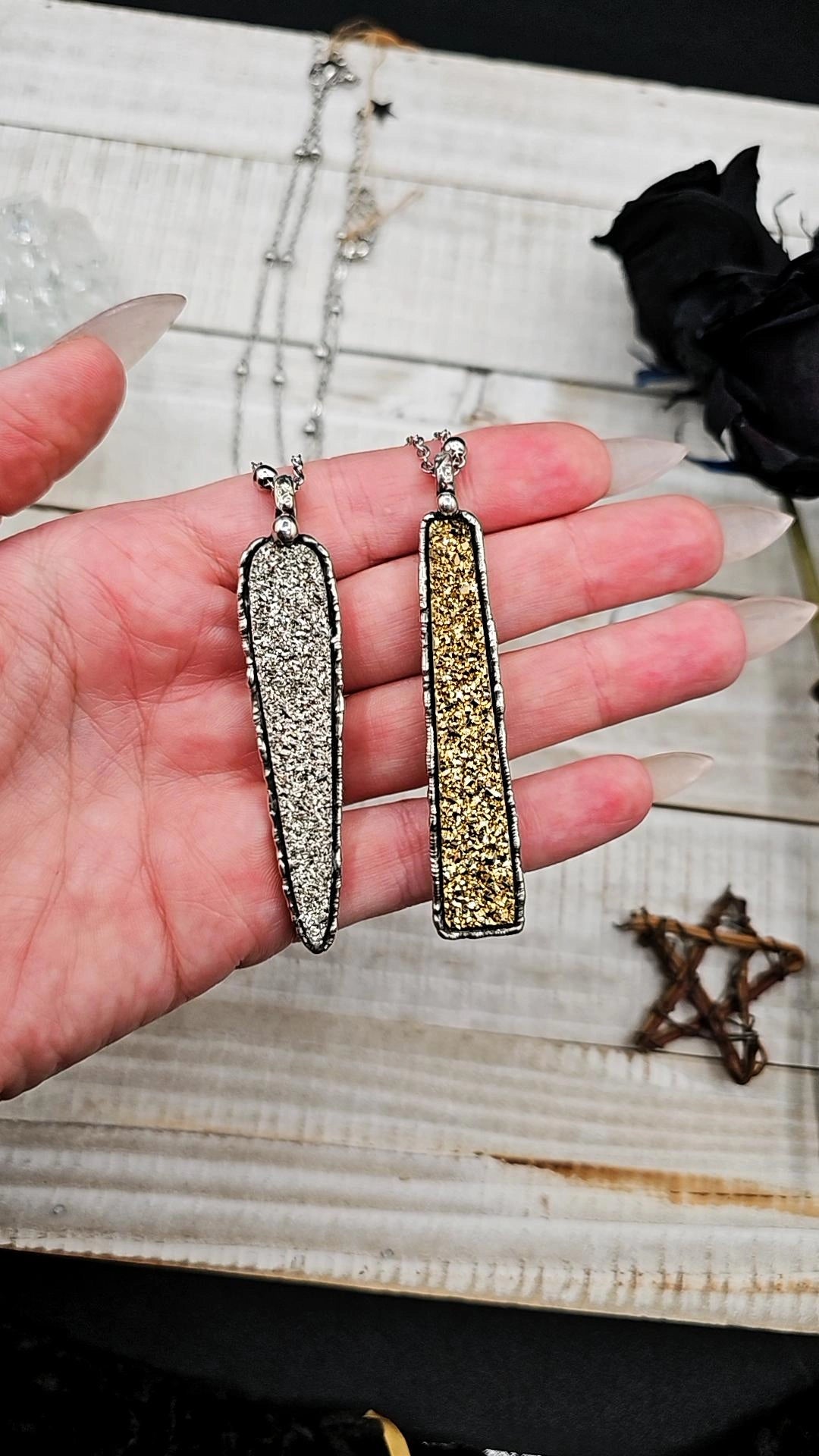 18kt/Platinum Druzy Pendant