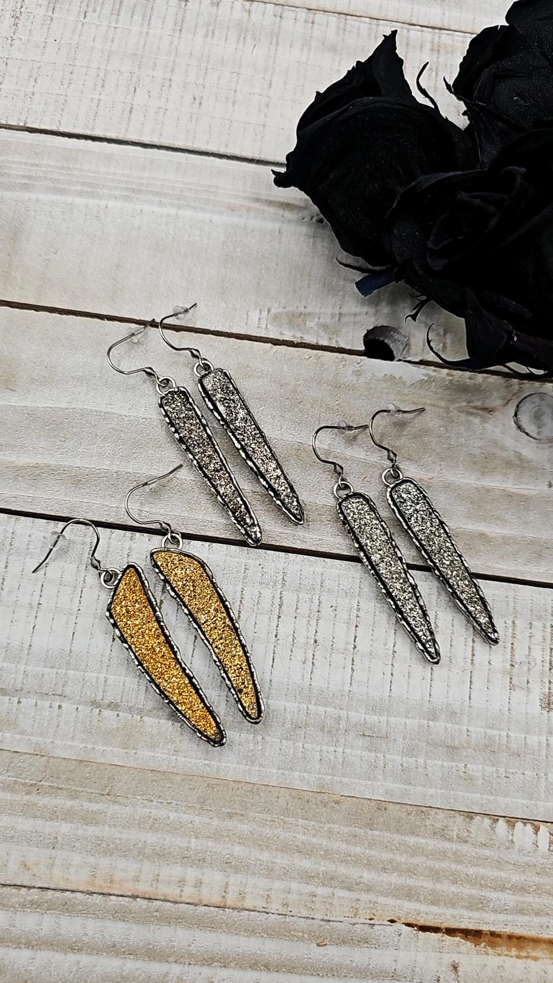 18kt/Platinum Druzy Earrings