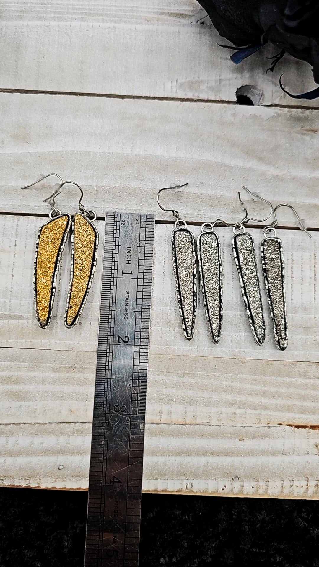 18kt/Platinum Druzy Earrings