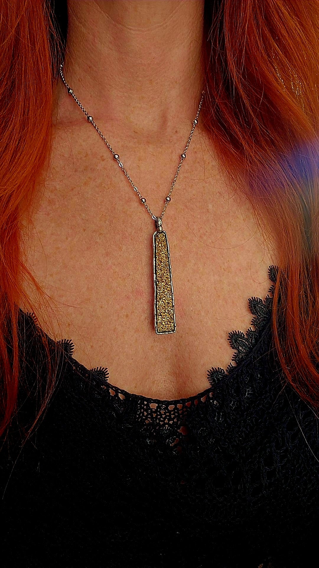 18kt/Platinum Druzy Pendant