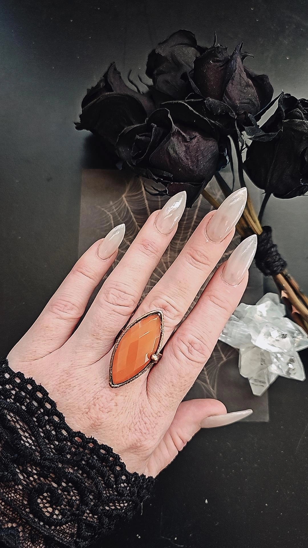 Carnelian copper ring