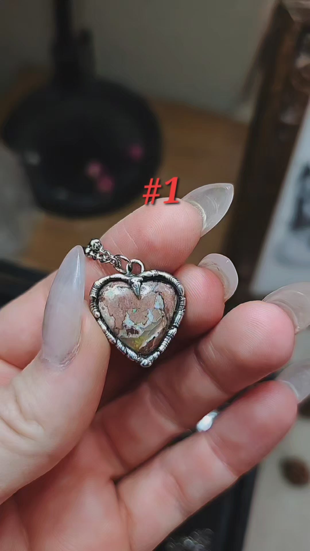 Mexican Fire Opal Heart Pendant
