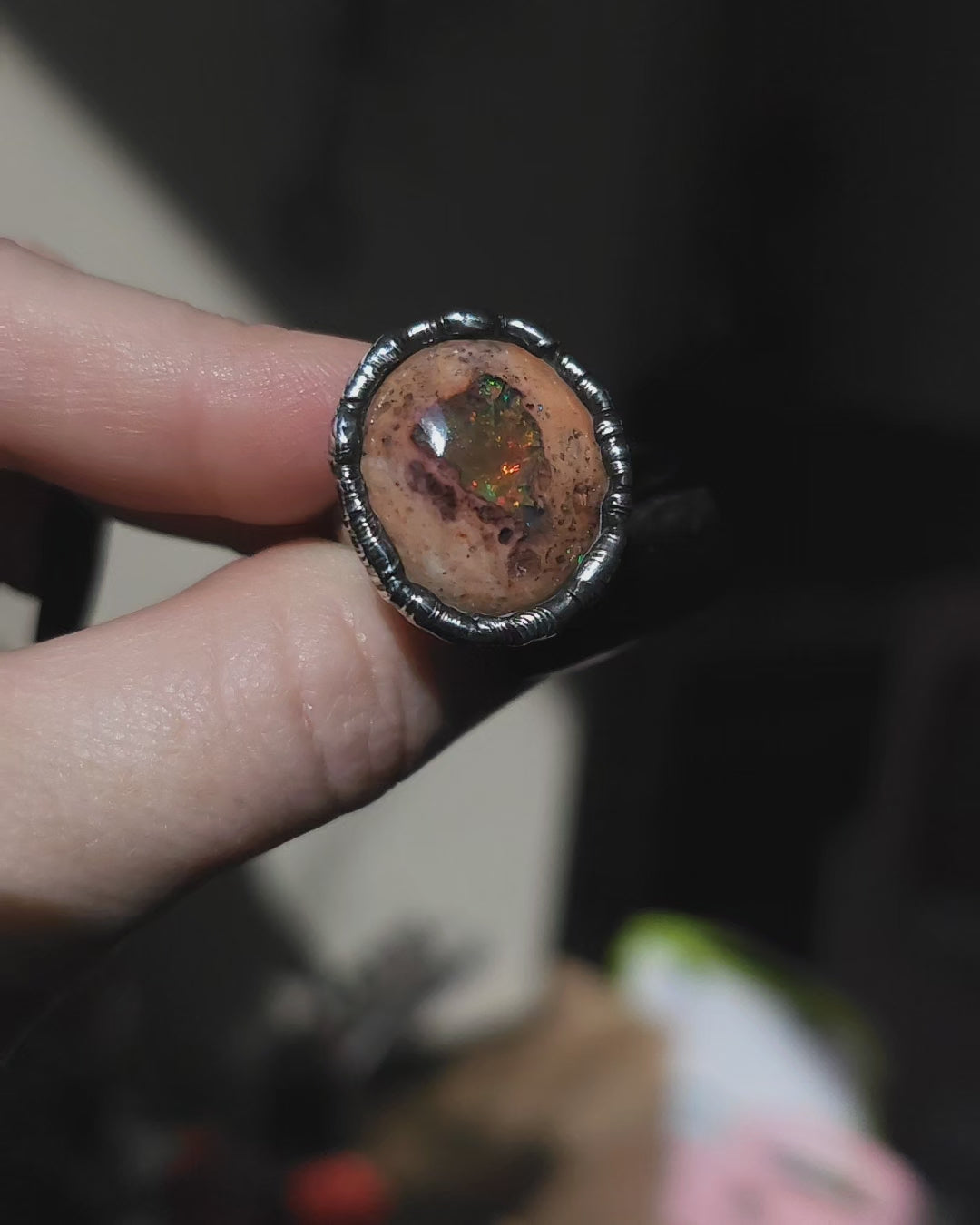 Mexican Fire Opal Ring, Size 7