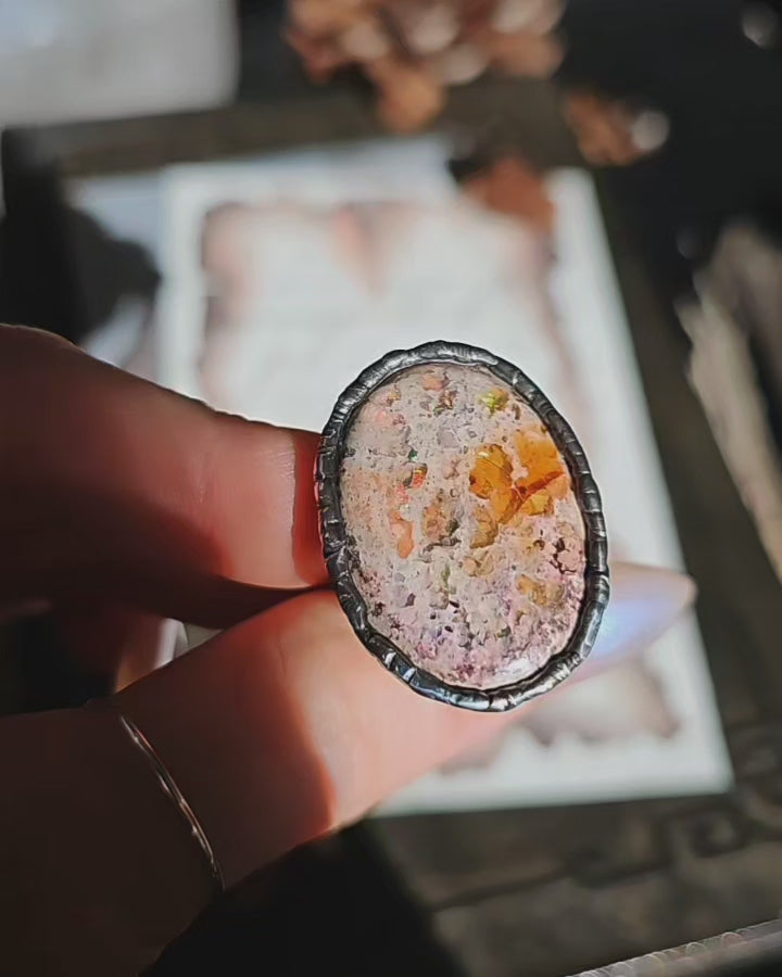 Mexican Fire Opal Ring