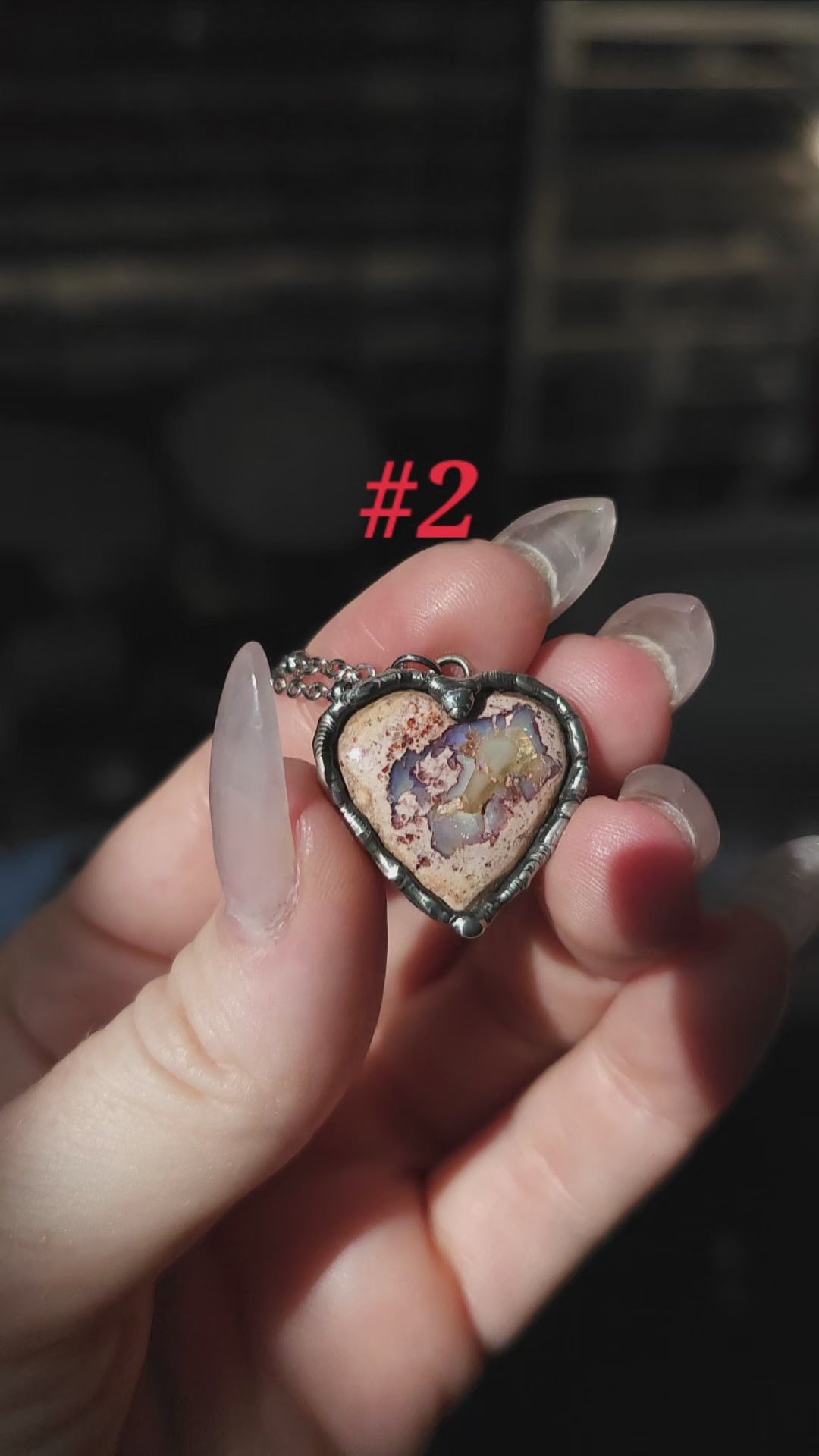 Mexican Fire Opal Heart Pendant