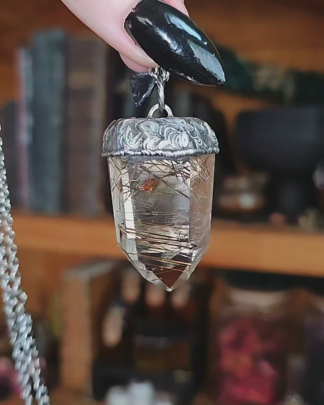 Copper Rutile Quartz Pendant