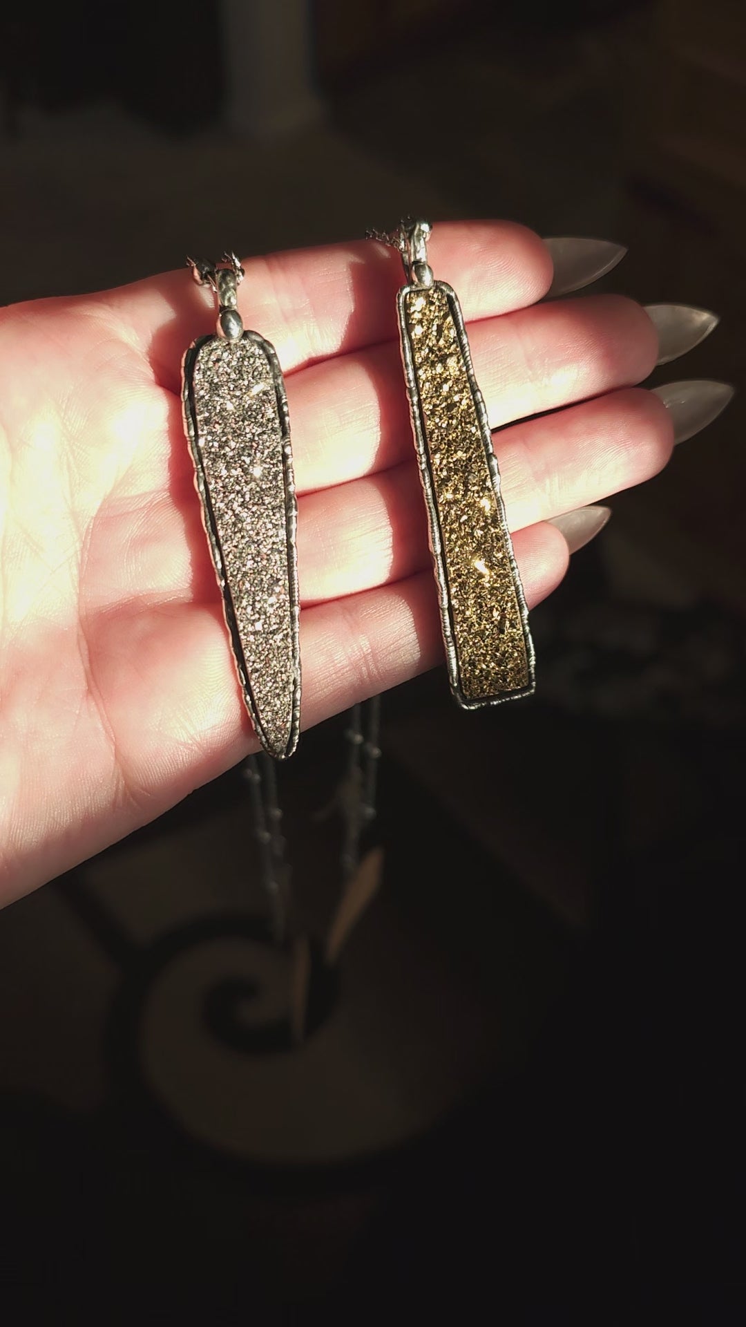 18kt/Platinum Druzy Pendant