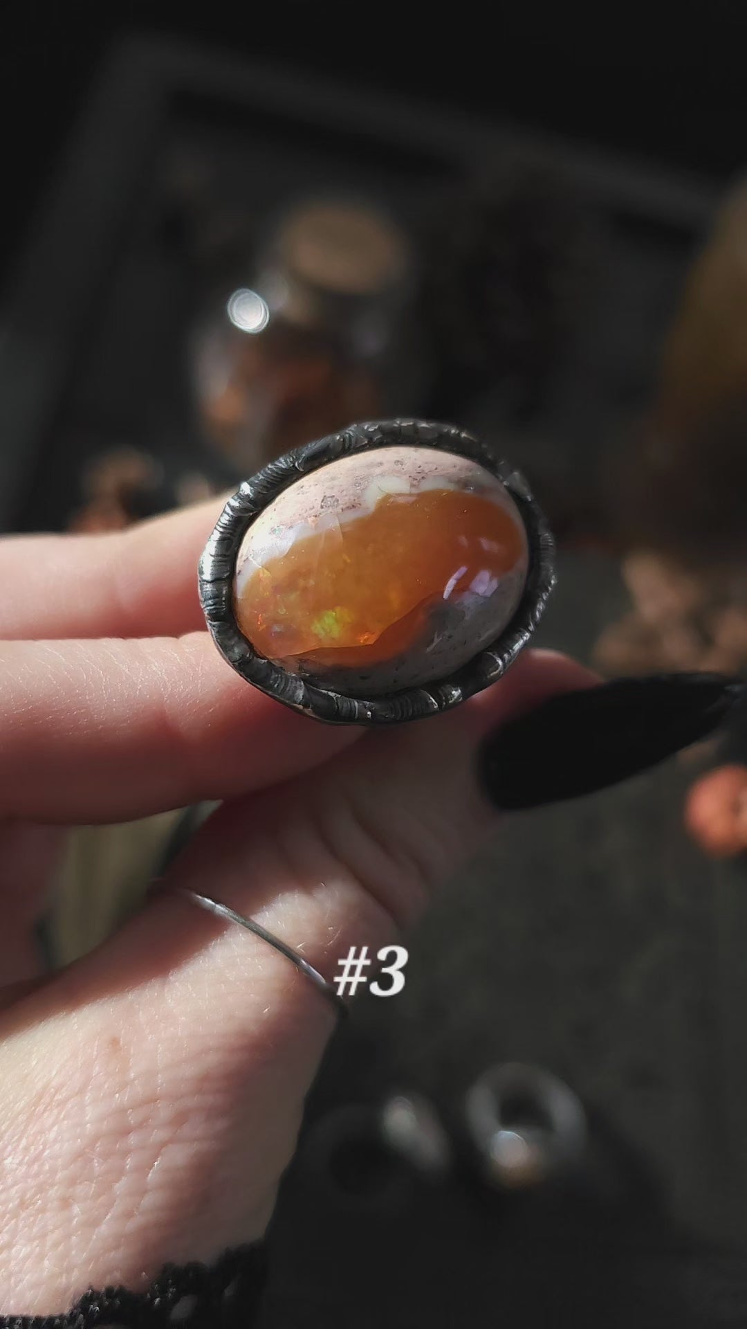 Autumn Squash, yellow opal rings 🍁