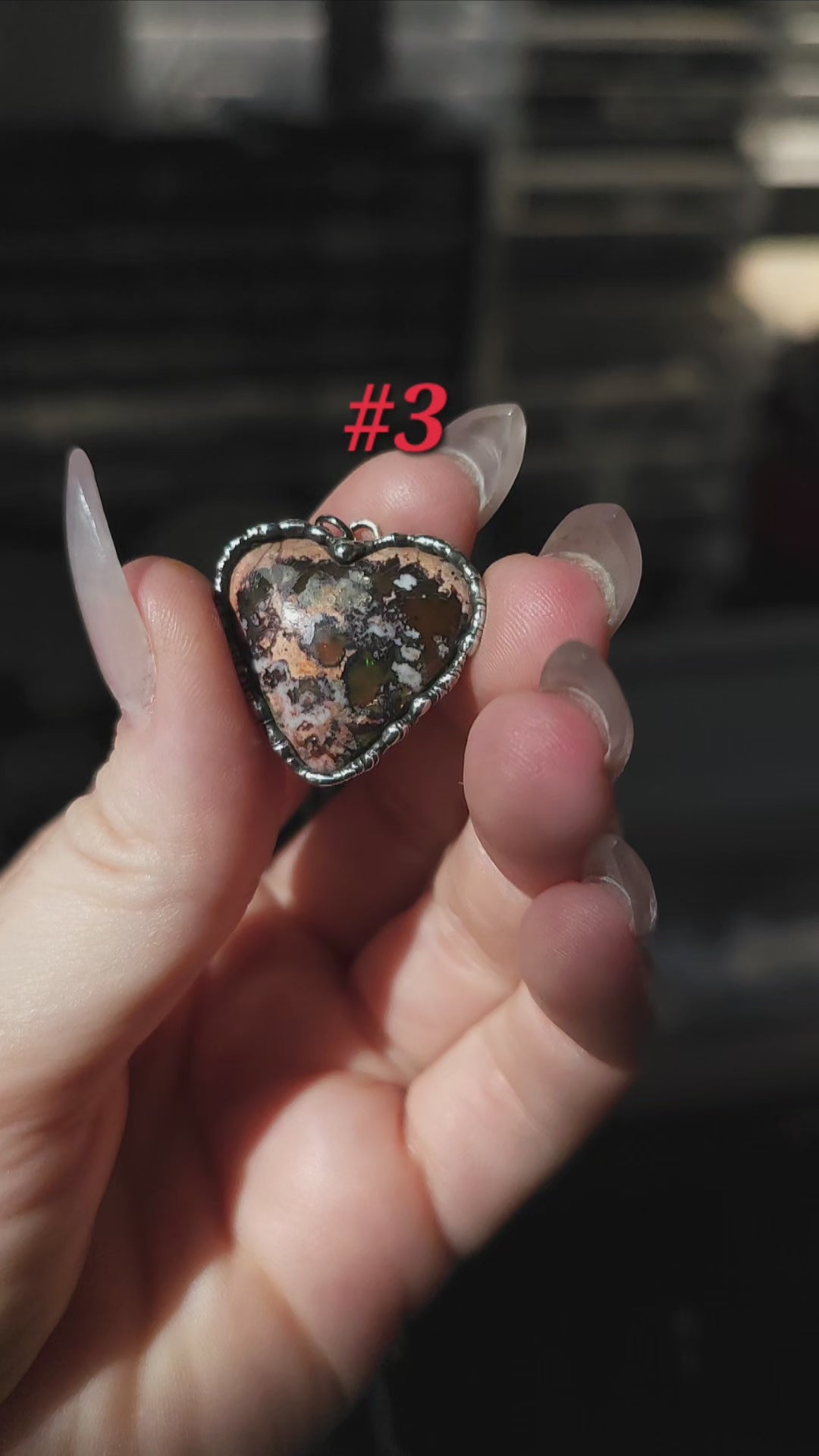 Mexican Fire Opal Heart Pendant