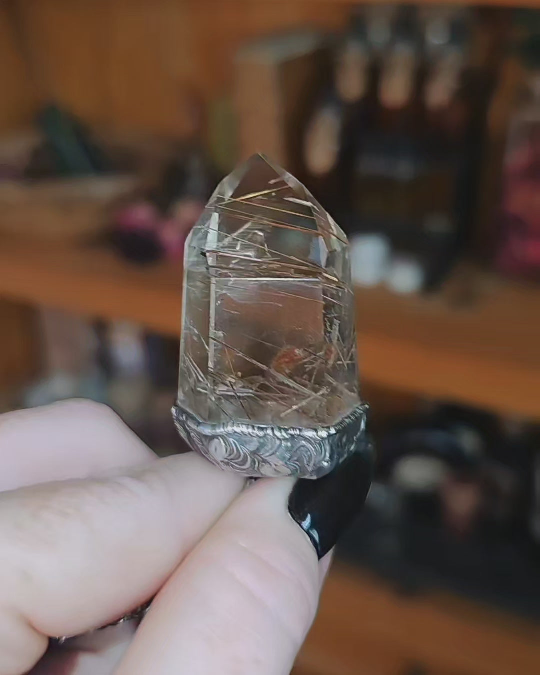 Copper Rutile Quartz Pendant