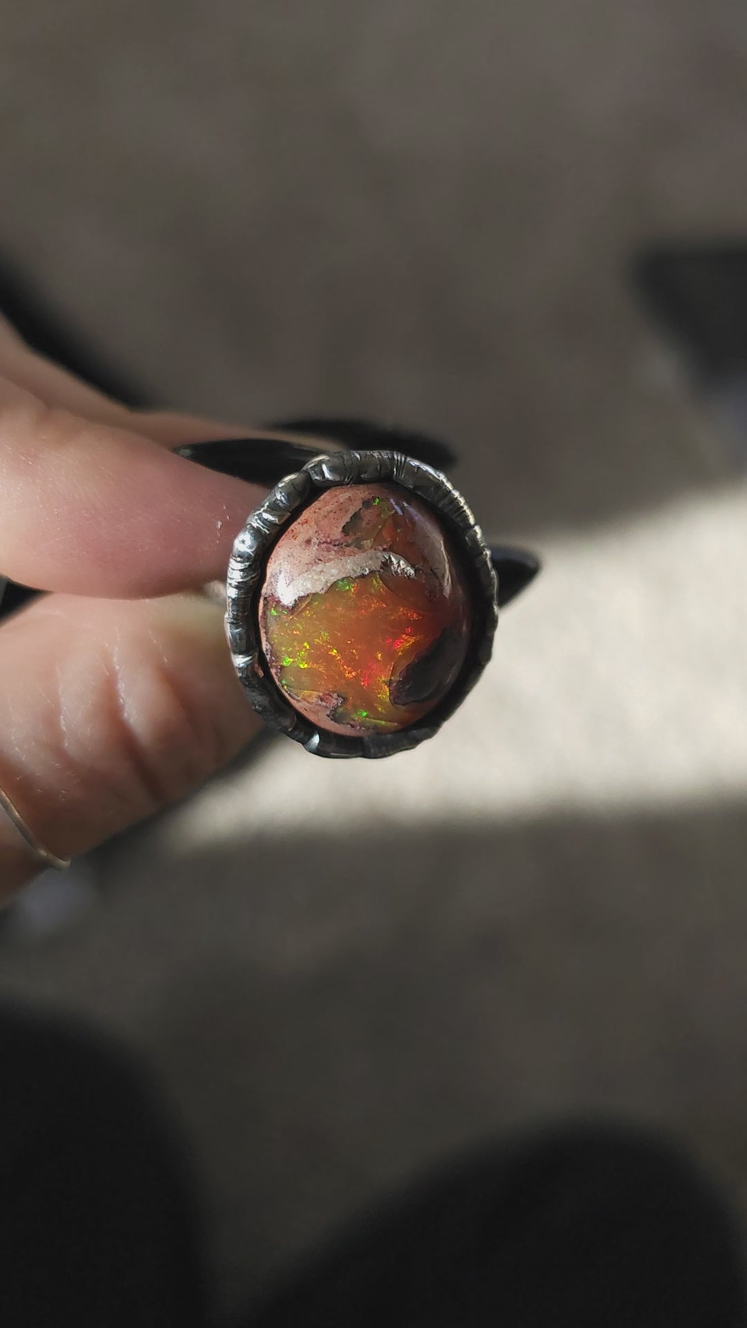 Fireball Opal Ring