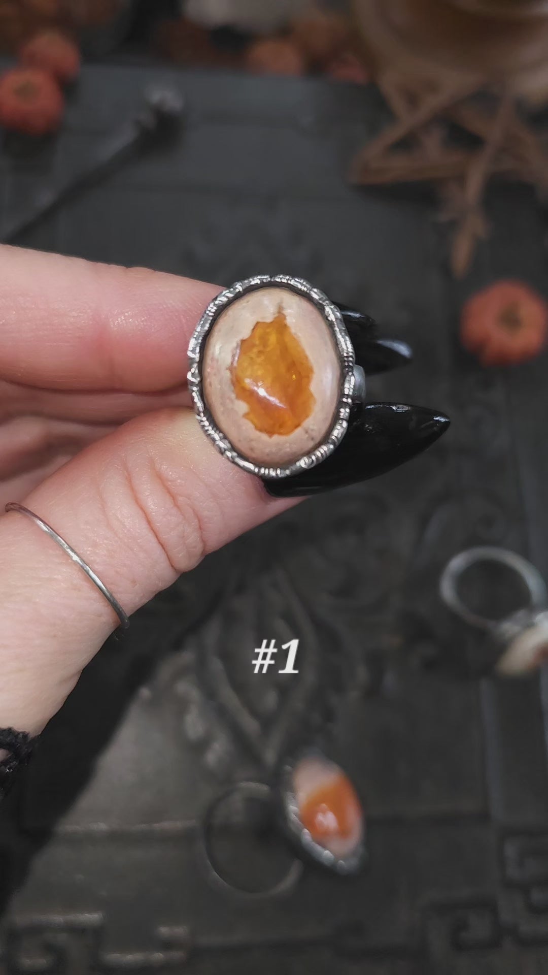 Autumn Squash, yellow opal rings 🍁