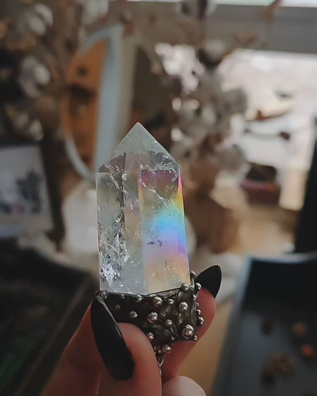 Angel Aura Crackle Quartz Pendant