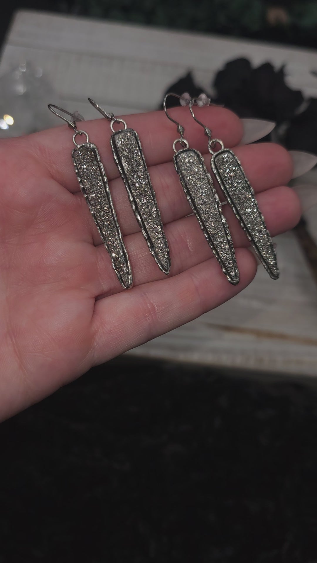 18kt/Platinum Druzy Earrings