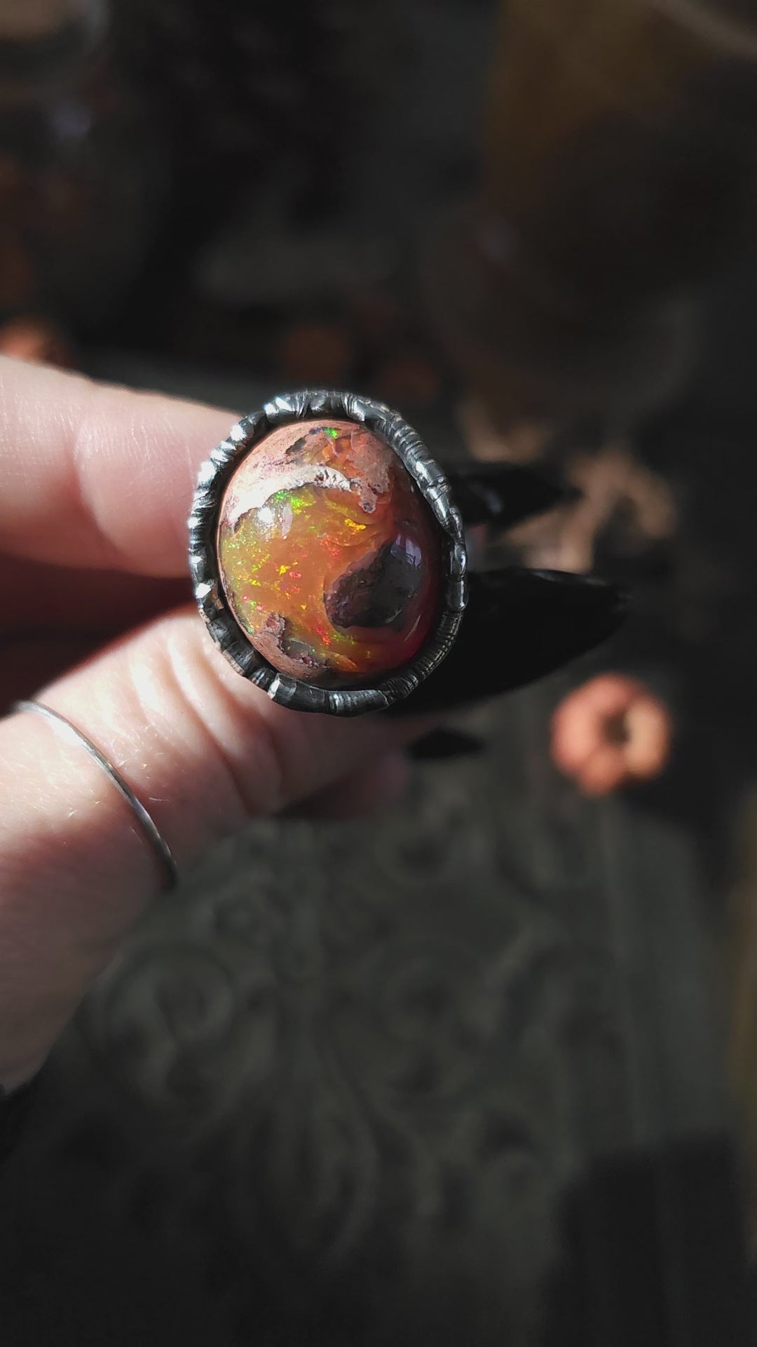 Fireball Opal Ring