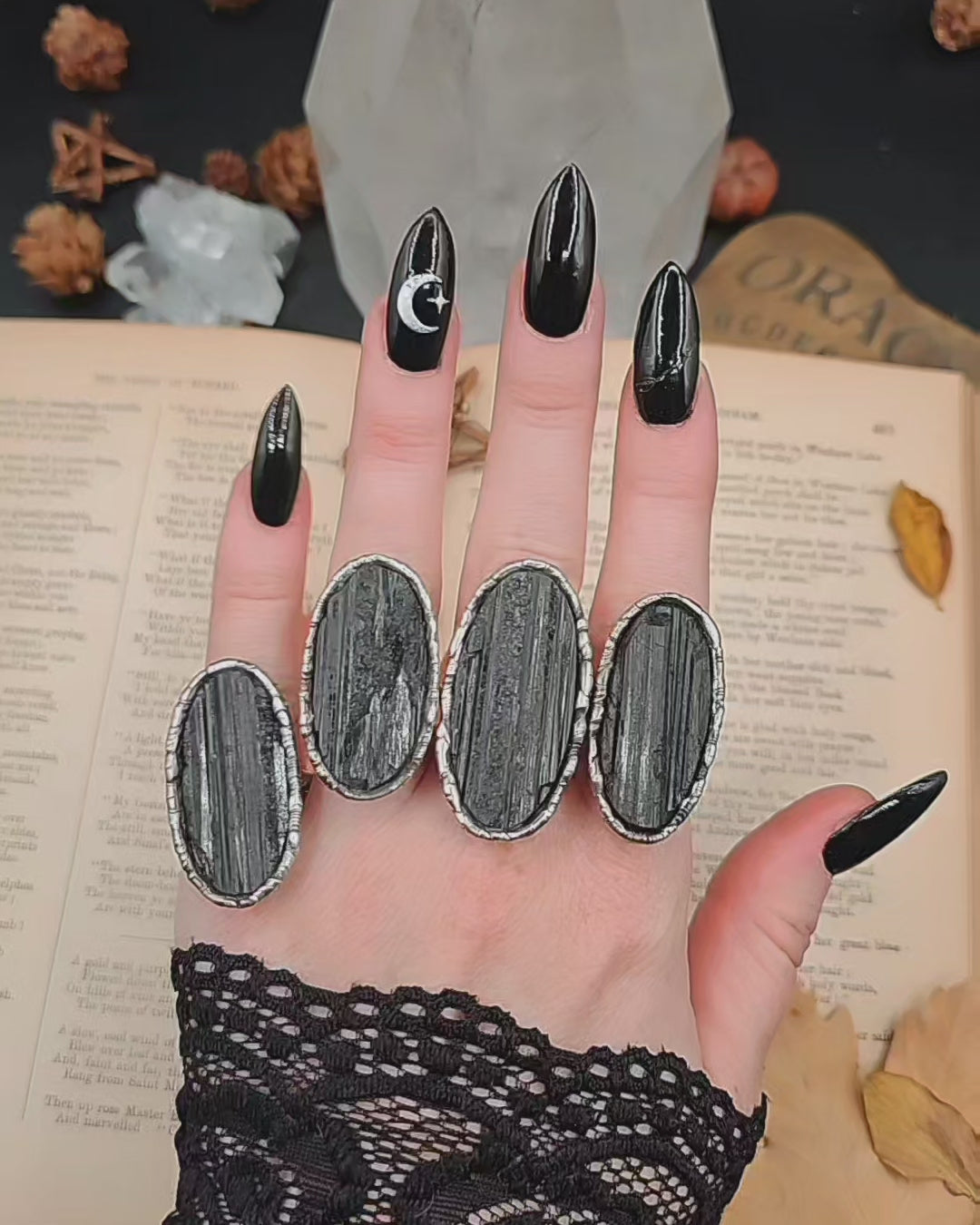 Raw Black Tourmaline Ring