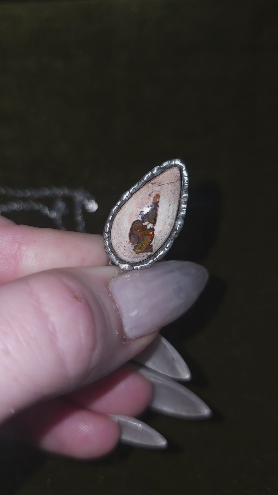 Fire Opal Charm Pendant