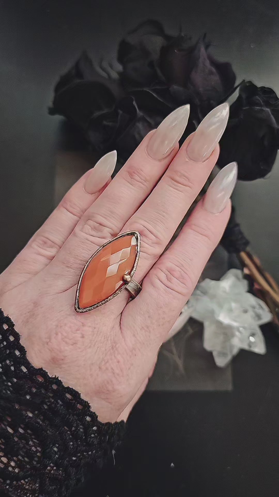 Carnelian copper ring