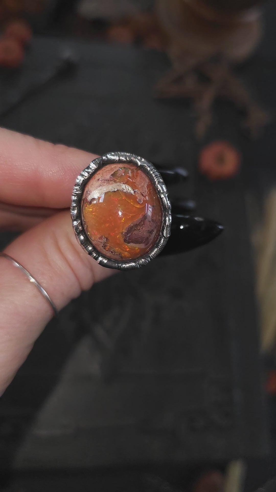 Fireball Opal Ring