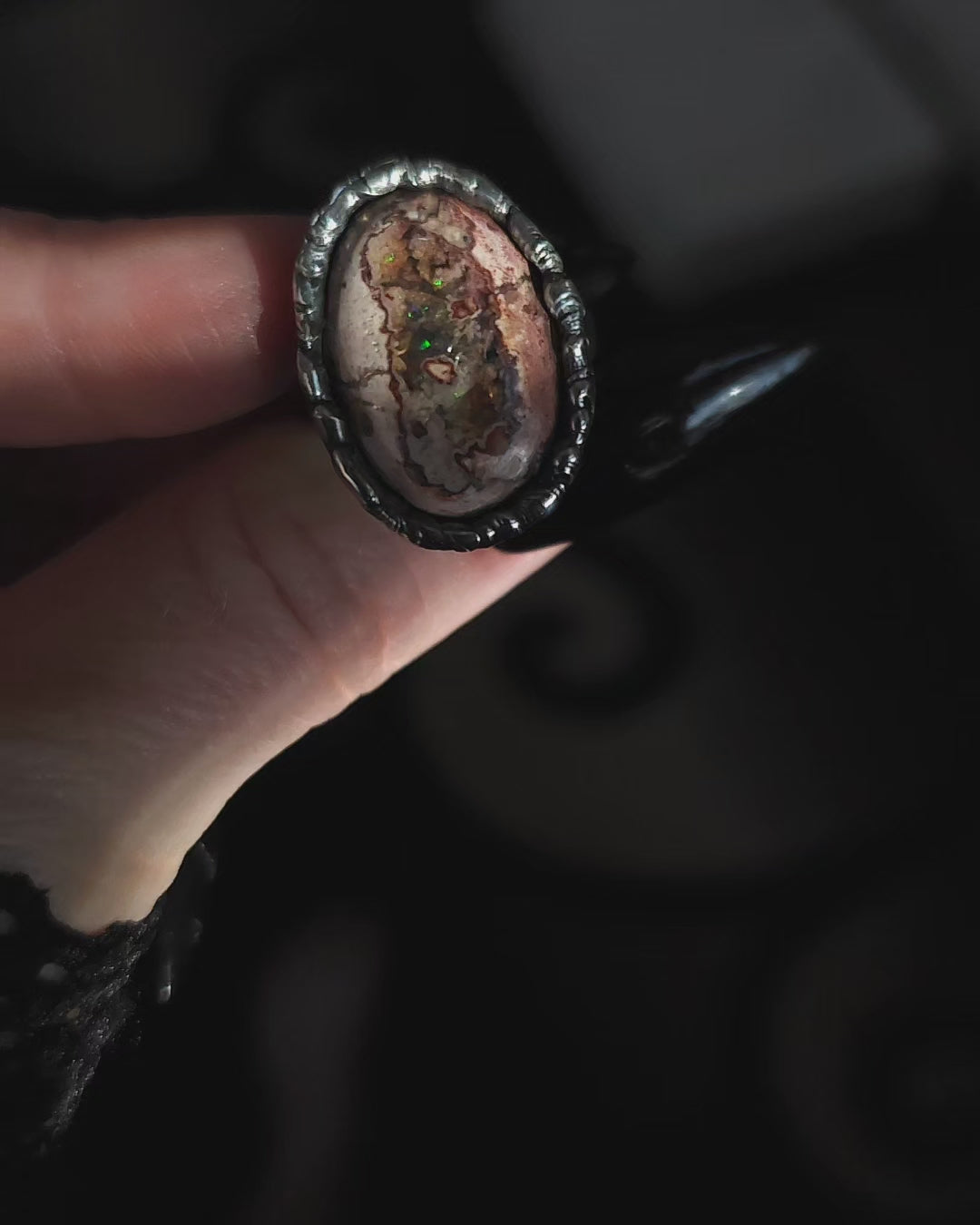 Mexican Fire Opal Ring, Size 7.25