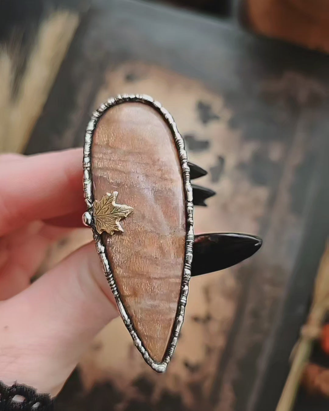 Peach Moonstone Ring, size 6-11
