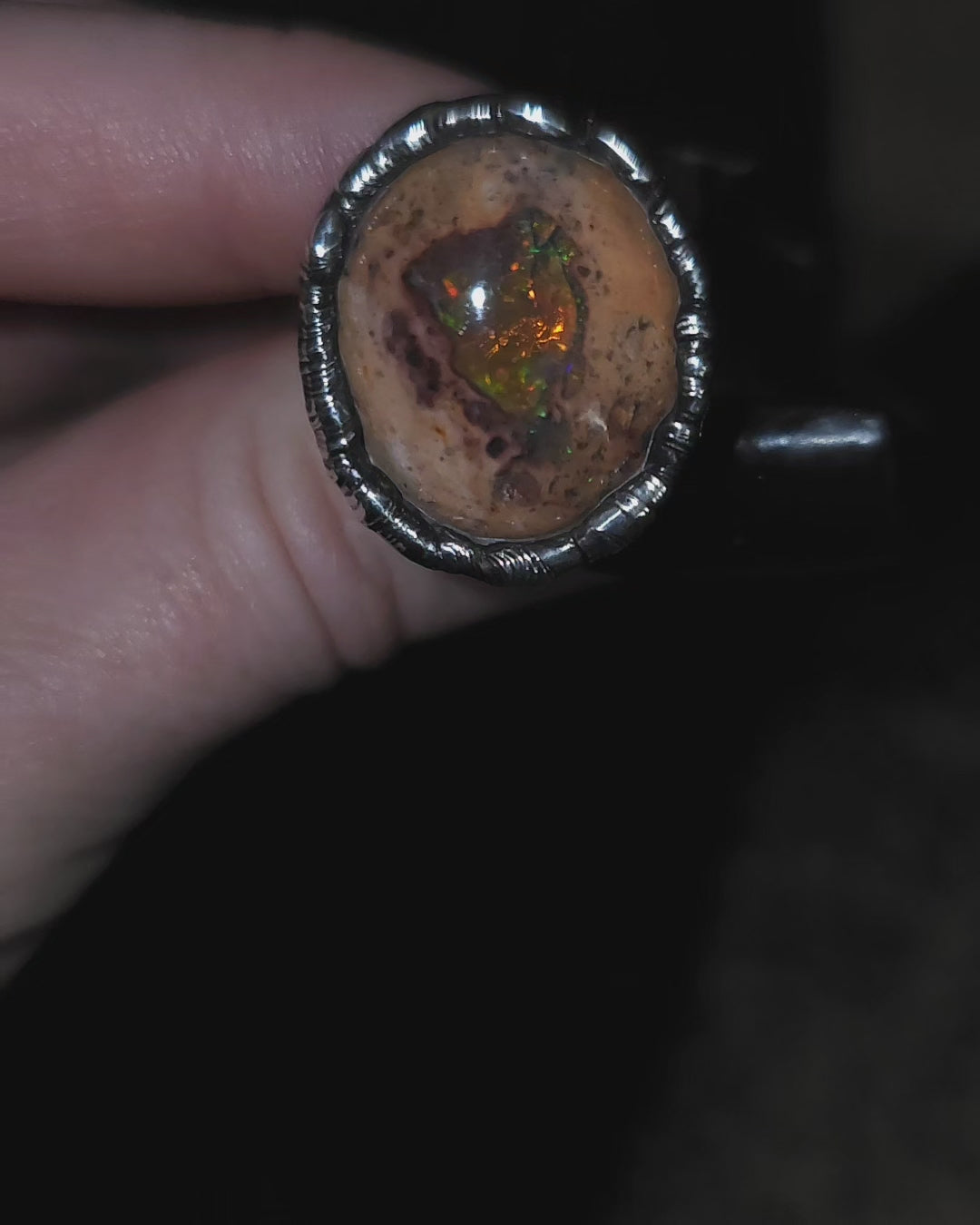 Mexican Fire Opal Ring, Size 7