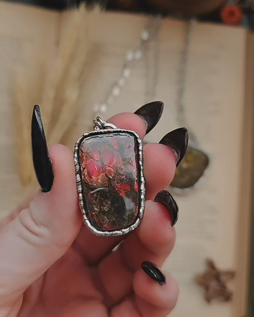 Ammolite Fossil Pendant