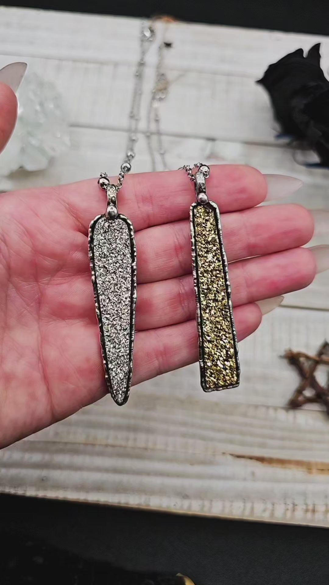 18kt/Platinum Druzy Pendant