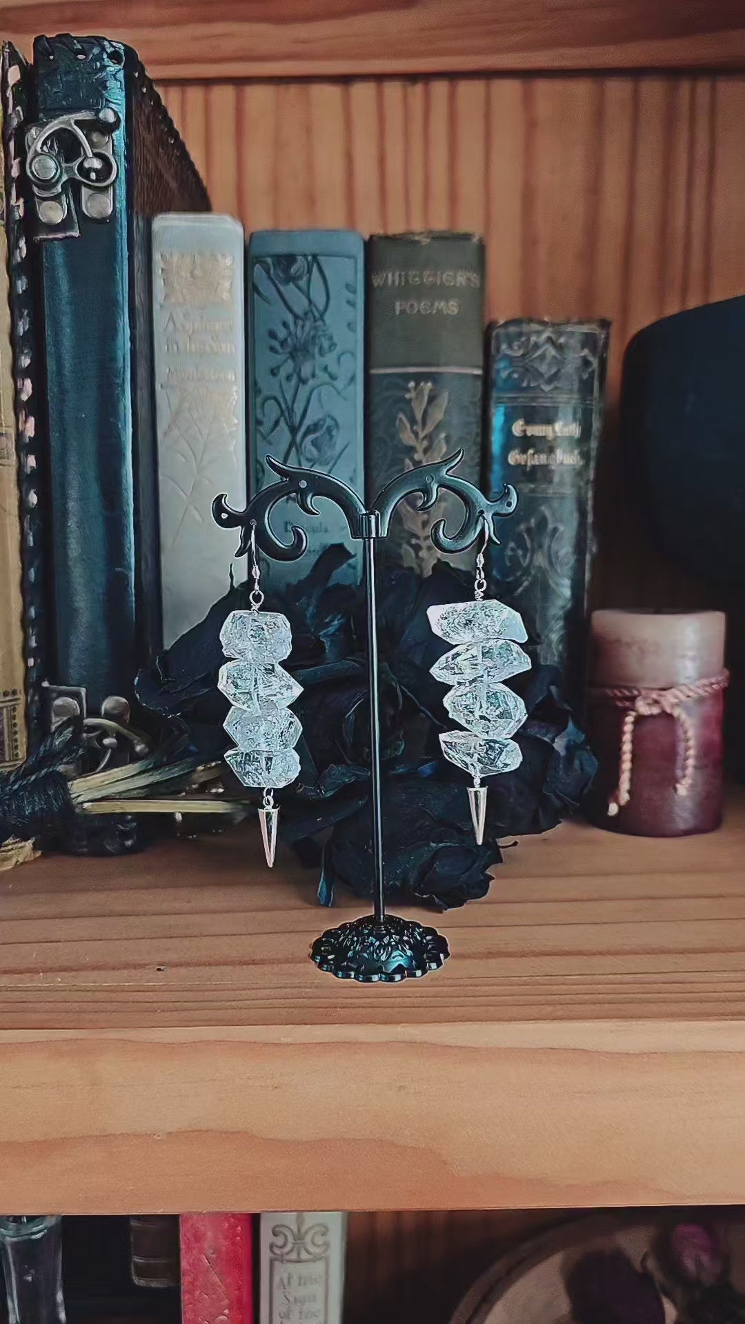 Lg.Diamond Quartz Earrings