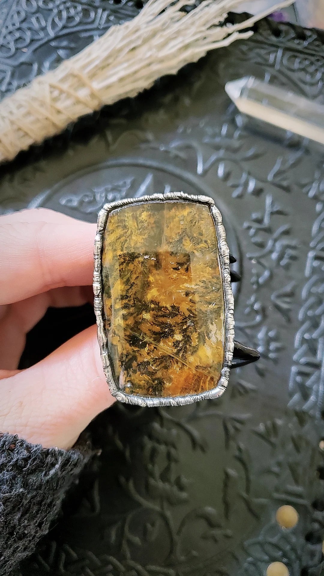 Dendrite Agate Ring, size 6-11