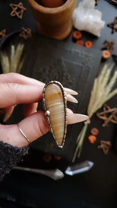 Banded Agate Ring, size 7-9