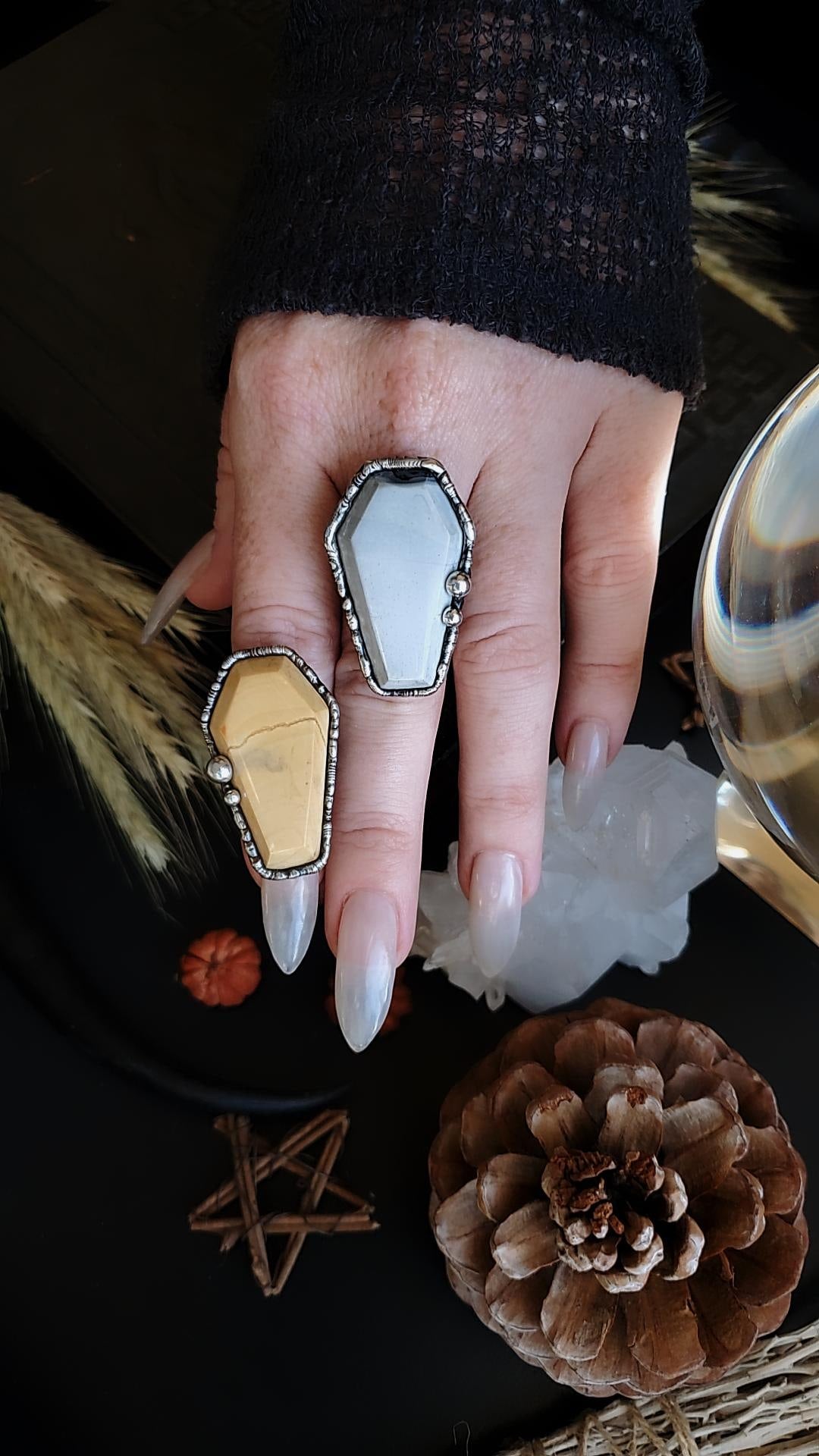 Jasper Coffin Rings