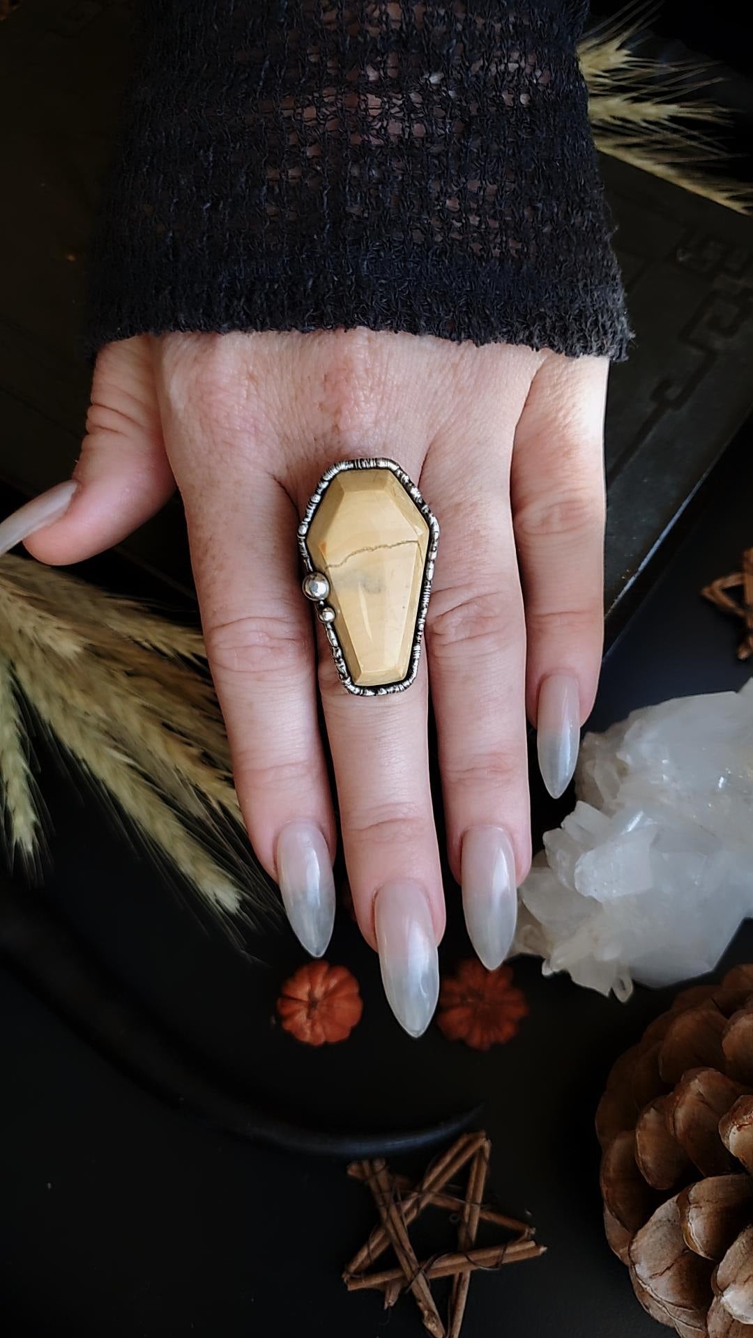 Jasper Coffin Rings
